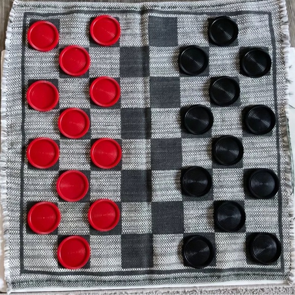 Classic Red and Black Checkers and Tic Tac Toe Set size Board size 28 X 28 - Picture 3 of 12